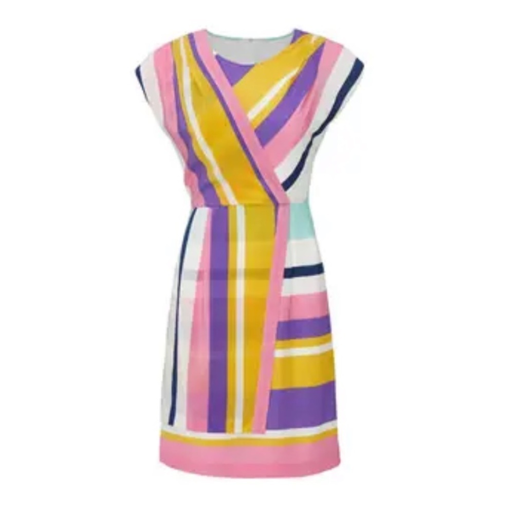 Slate and Willow‎ Silk Striped Mini Dress, Sleeveless, round Neck, size 8